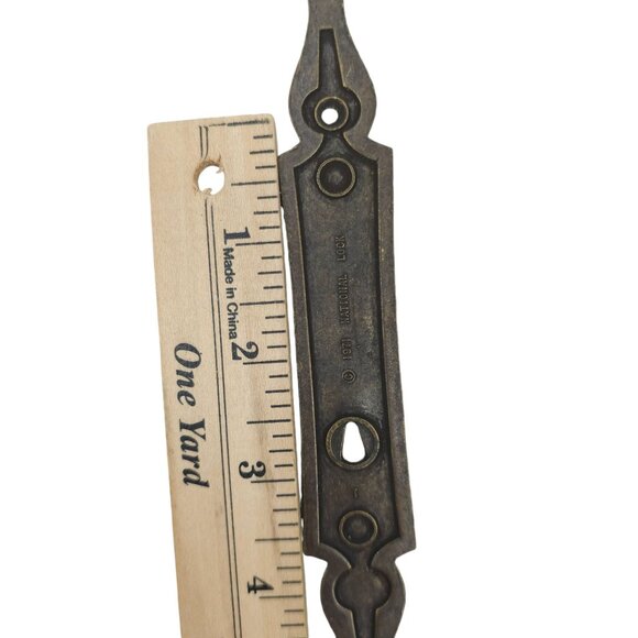 2 Metal Pull Knob w Backplate Vtg Cabinet Drawer Funiture Hardware National Lock - Picture 4 of 13